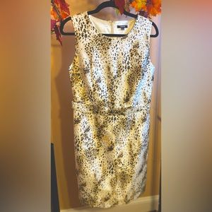 White leopard print dress